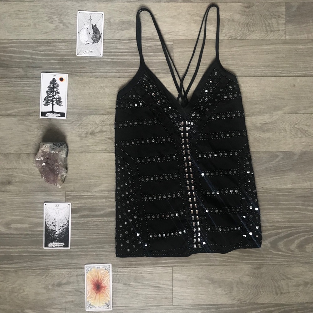Express | Criss Cross Tank w/ Sequins | Size: M